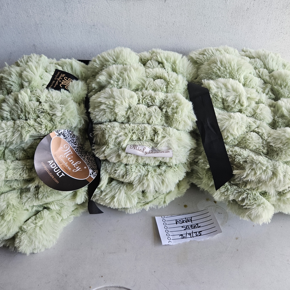 Minky Couture Green Plush Blanket
